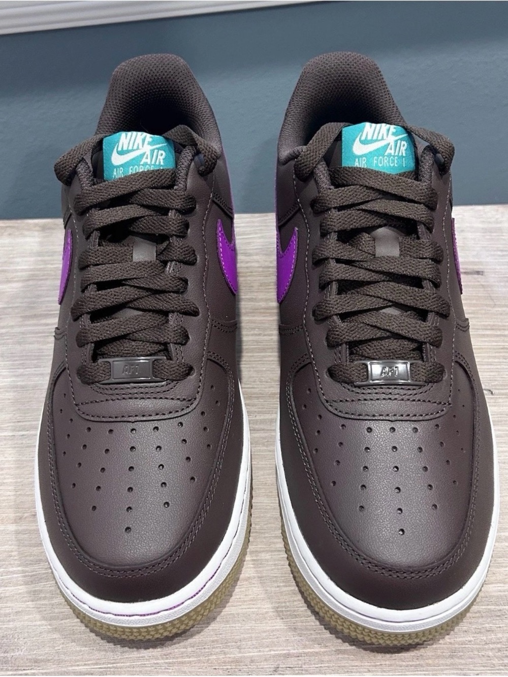 Nike Air Force 1 Low "Baroque Brown/Vivid Purple" ID# IM2368-237 Men’s 8.5 NWOB - Picture 2 of 11